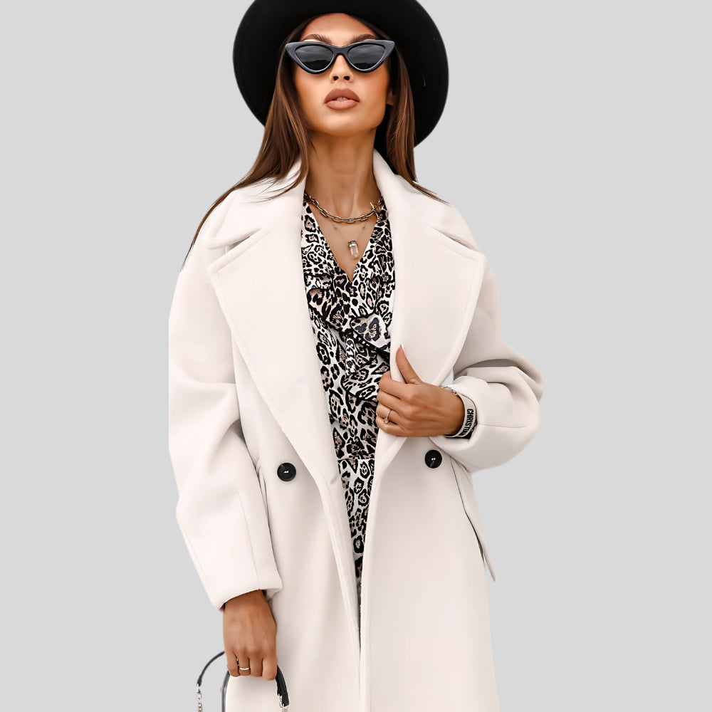 Drapoura™ Women's Double-Breasted Wool Coat