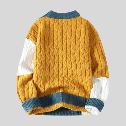 Drapoura™ Men's Patchwork Knit Sweater