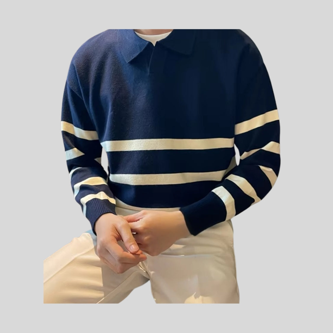 Drapoura™ Men's Striped Knit Sweater