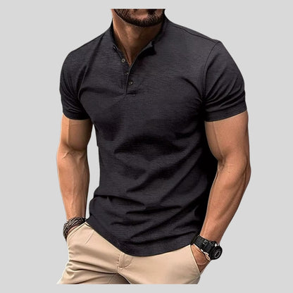 Drapoura™ Men's Polo T-Shirt – Short Sleeve Henley Collar
