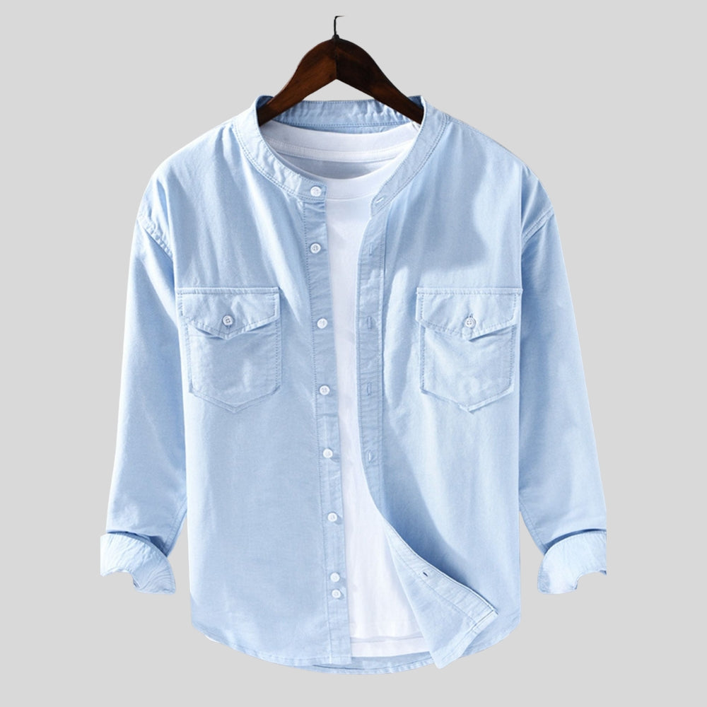 Drapoura™ Men's Long Sleeve Button-Up Shirt – Classic & Versatile