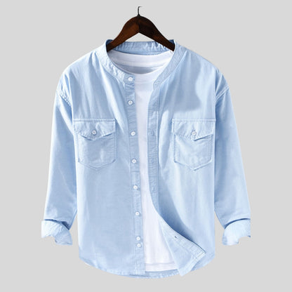 Drapoura™ Men's Long Sleeve Button-Up Shirt – Classic & Versatile