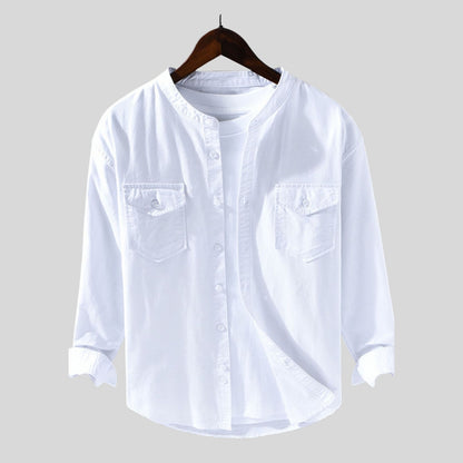 Drapoura™ Men's Long Sleeve Button-Up Shirt – Classic & Versatile