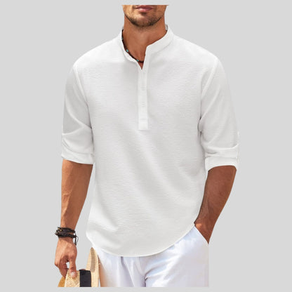 Drapoura™ Men's Plus Size Half-Button Long Sleeve Shirt