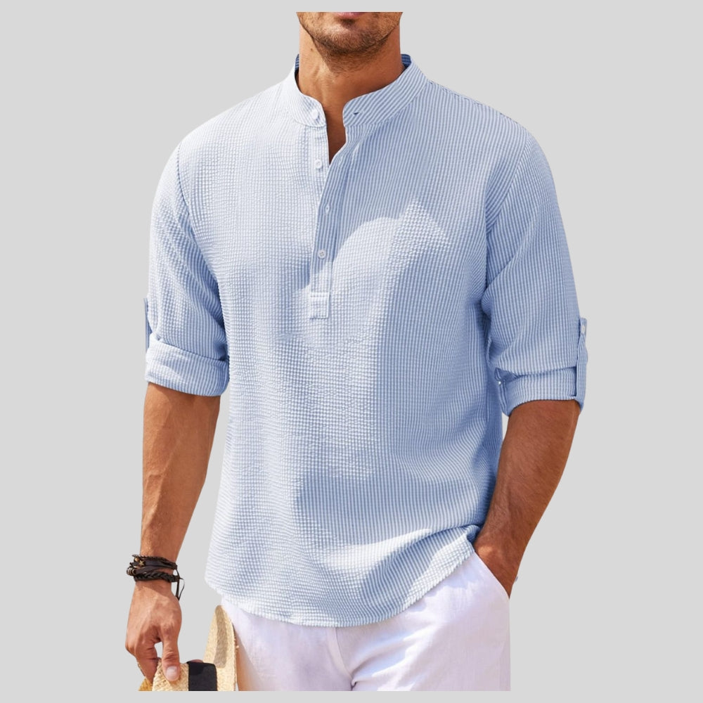 Drapoura™ Men's Plus Size Half-Button Long Sleeve Shirt