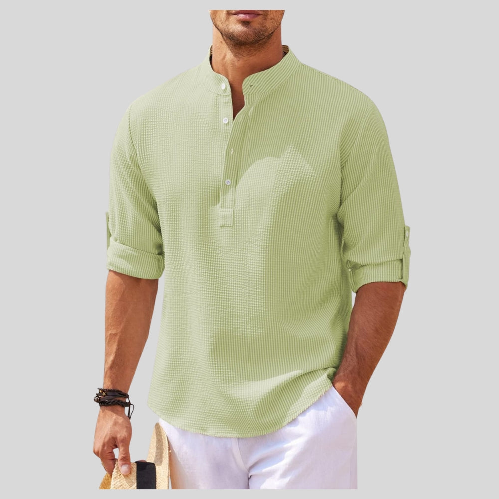Drapoura™ Men's Plus Size Half-Button Long Sleeve Shirt