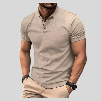 Drapoura™ Men's Polo T-Shirt – Short Sleeve Henley Collar